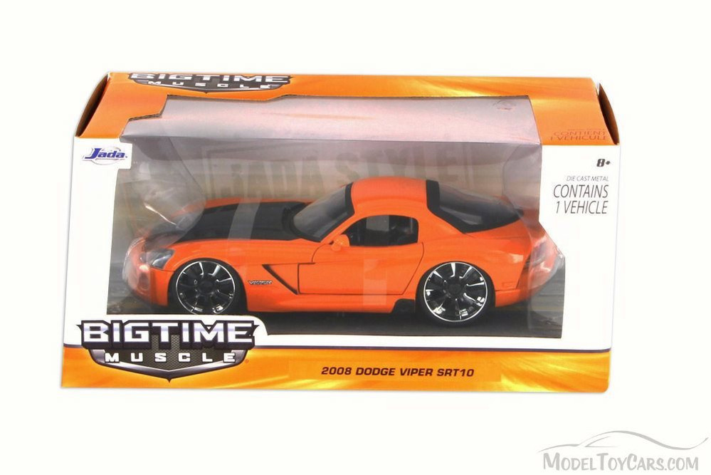 2008 Dodge Viper SRT10, Orange - JADA 96805XN - 1/24 Scale Diecast Model Toy Car