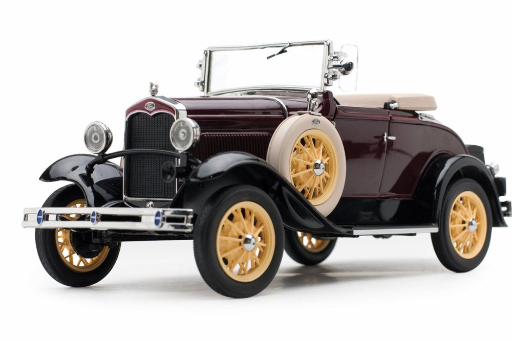 1931 Ford Model A Roadster, Ford Maroon - Sun Star 6124M - 1/18 scale Diecast Model Toy Car