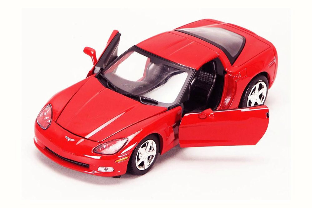 2005 Chevy Corvette C6, Red - Motor Max 73270AC - 1/24 Scale Diecast Model Toy Car