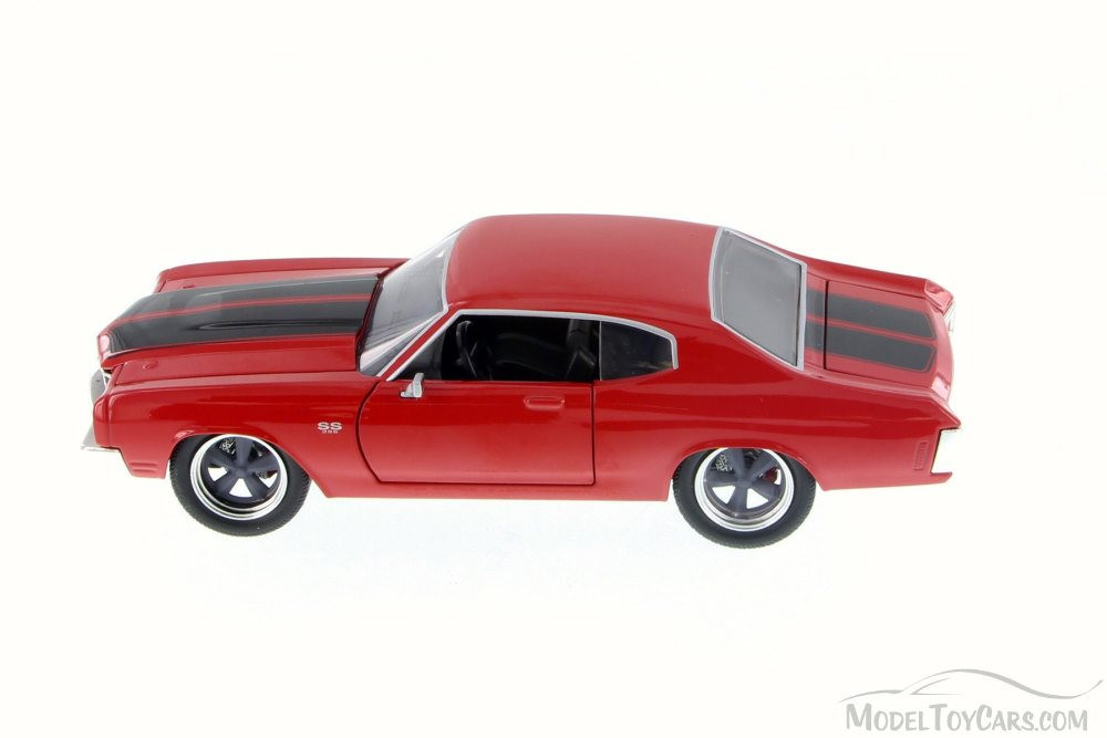 1970 Dom's Chevy Chevelle SS, Glossy Red - Jada 97193 - 1/24 Scale Diecast Model Toy Car