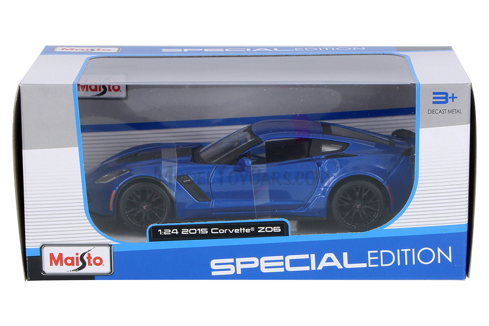 2015 Chevrolet Corvette Z06, Blue - Maisto 31133 - 1/24 Scale Diecast Model Toy Car
