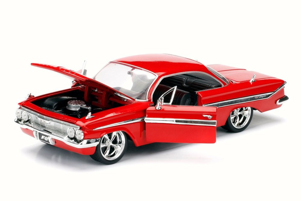 1961 Dom's Chevy Impala F8 Fate of Furious, Red - Jada 98430 - 1/24 Scale Diecast Model Toy Car