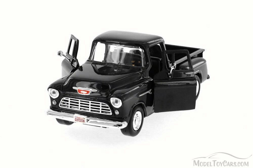1955 Chevy 5100 Stepside Pick Up, Black - Motor Max 73236W - 1/24