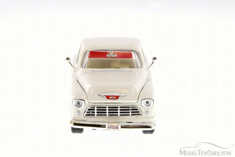 1955 Chevy 5100 Stepside Pick Up, White - Motor Max 73236W - 1/24 Scale Diecast Model Toy Car