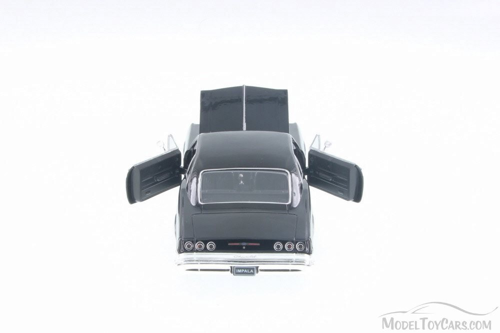 1965 Chevy Impala SS 396, Black - Welly 22417/4D - 1/24 Scale Diecast Model Toy Car
