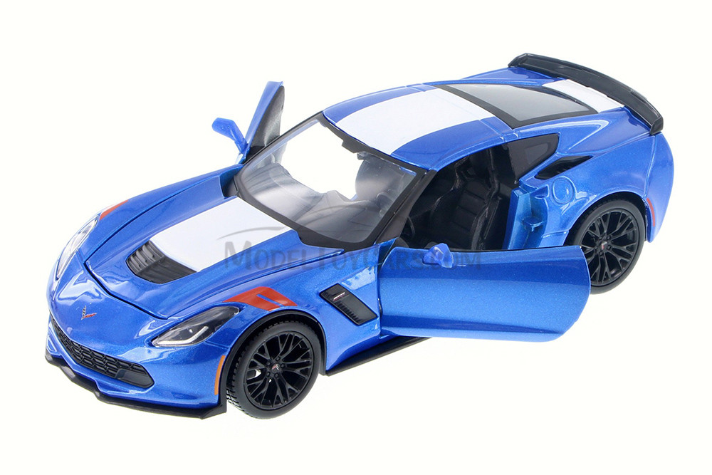 2017 Chevrolet Corvette Grand Sport, Blue - Maisto 34516 - 1/24 Scale Diecast Model Toy Car
