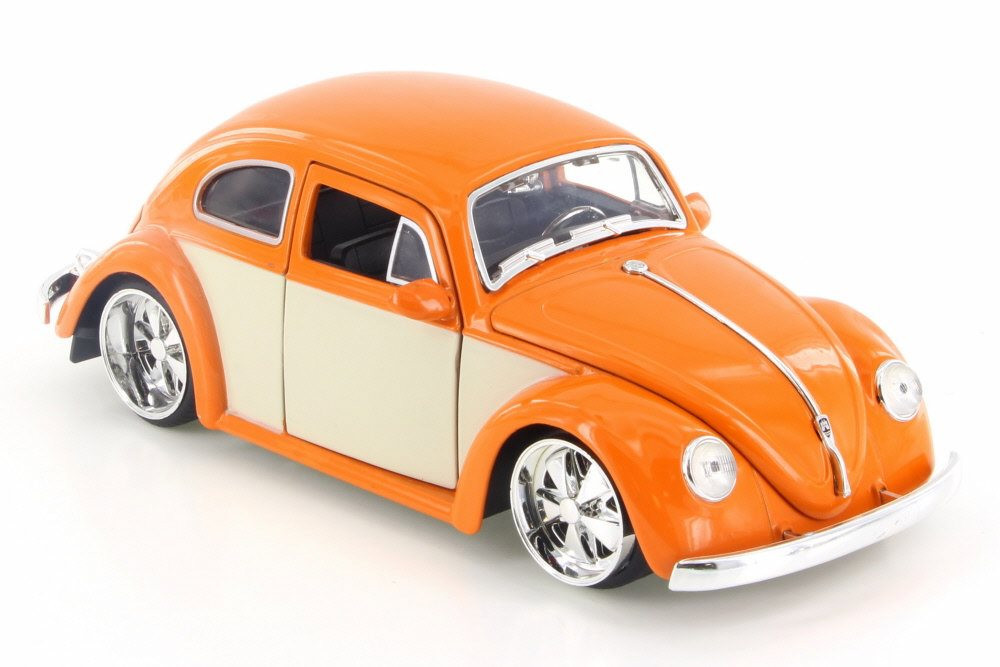 1959 Volkswagen Beetle Hard Top, Orange/White Panel - Jada 99049