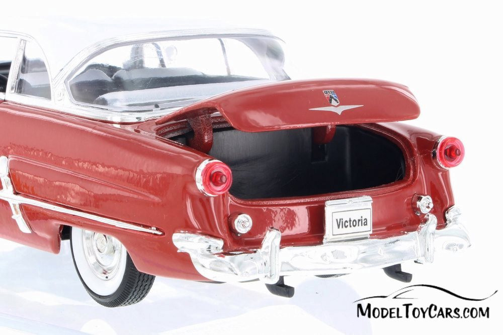 1953 Ford Crestline Victoria, Red w/ White - Welly 22093WR - 1/24 Scale Diecast Model Toy Car