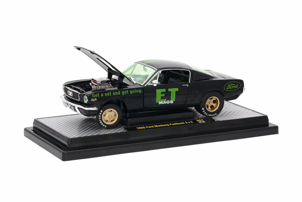 1966 Ford Mustang Fastback 2+2, Black w/ Green - Castline M2 40300