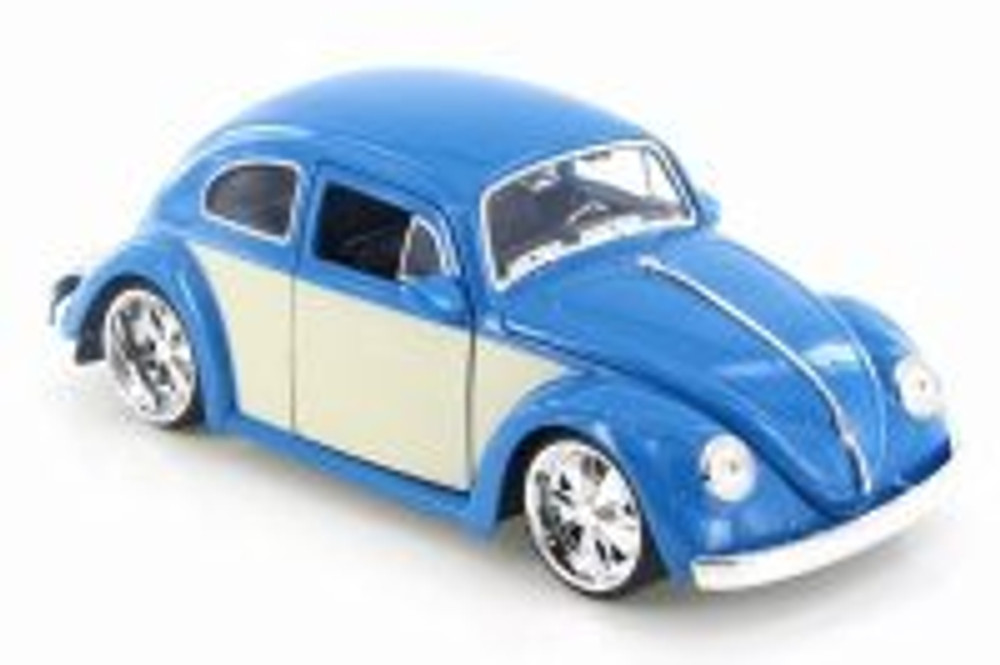 1959 Volkswagen Beetle Hard Top, Blue/White Panel - Jada 99049 - 1/24 Scale Diecast Model Toy Car