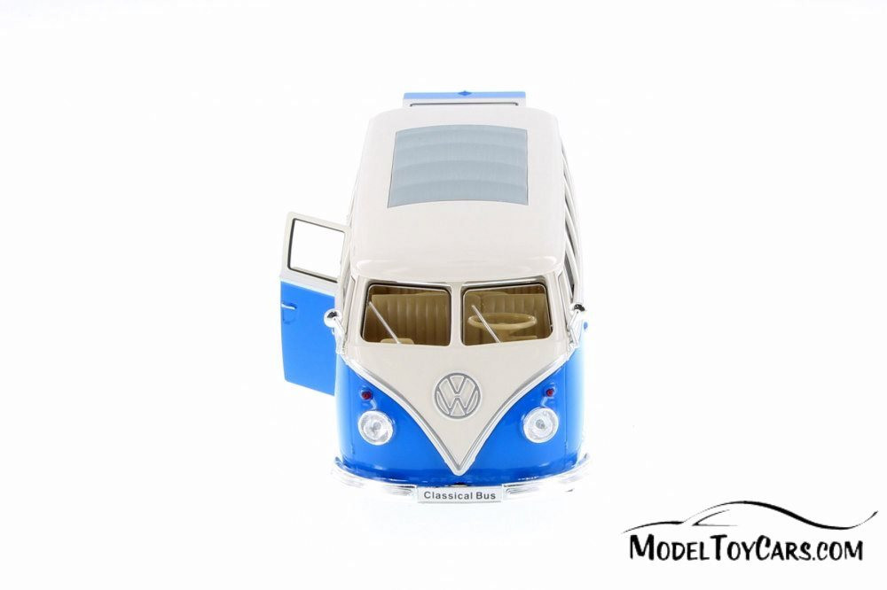 1963 Volkswagen Classical T1 Bus, Blue w/ White - Welly