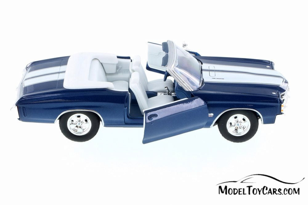 1971 Chevy Chevelle SS454 Convertiblew/ White - Welly 22089WBU - 1/24 Scale Diecast Model Toy Car
