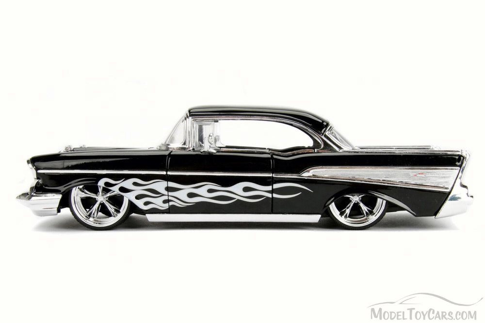1957 Chevy Bel Air, Black w/ Silver Detail - JADA 99965WA1 - 1/24
