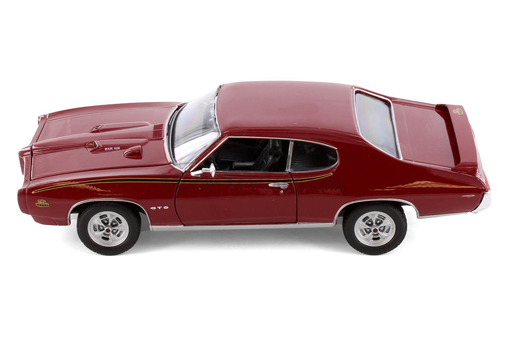 1969 Pontiac GTO, Red - Welly 22501WR - 1/24 Scale Diecast Model Toy Car