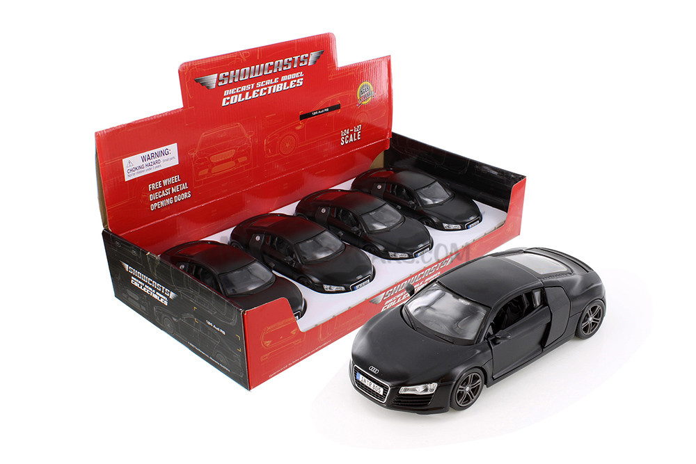 Audi R8, Matte Black - Showcasts 34281 - 1/24 Scale Diecast Model