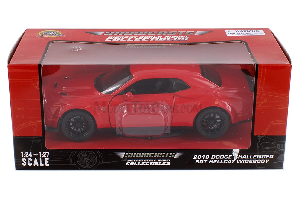 2018 Dodge Challenger SRT Hellcat Widebody, Red - Motor Max 79350R - 1/24 Scale Diecast Car