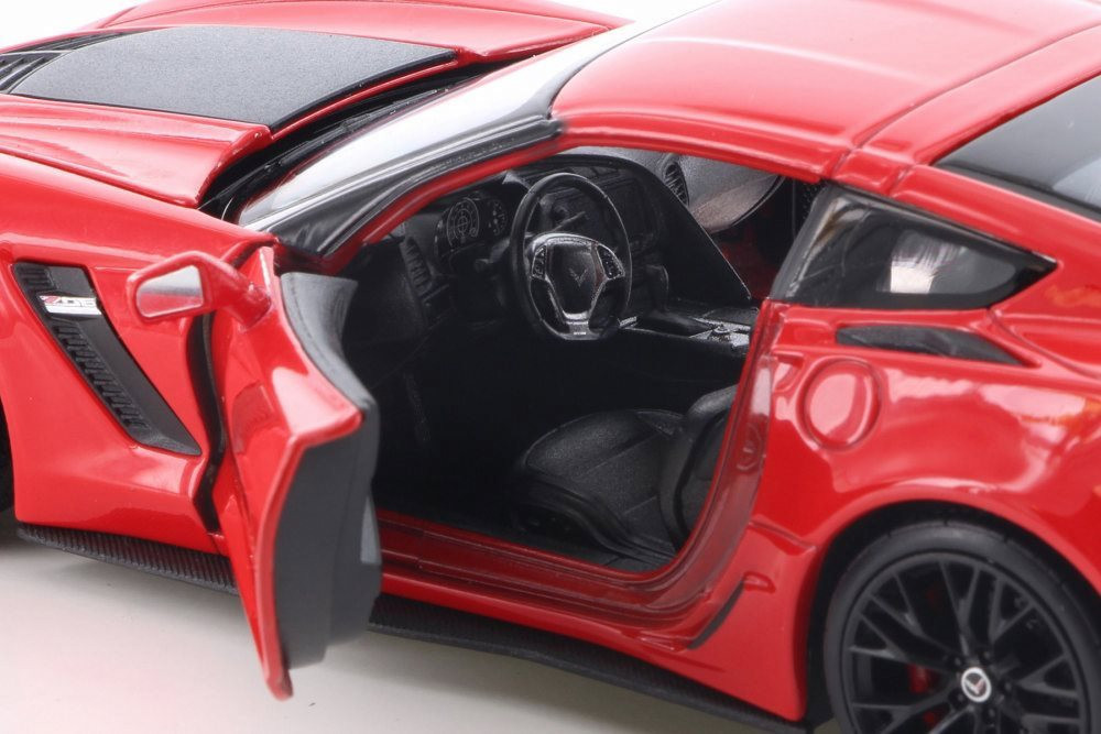 2017 Chevy Corvette Z06, Red - Welly 24085WR - 1/24 Scale Diecast Model Toy Car