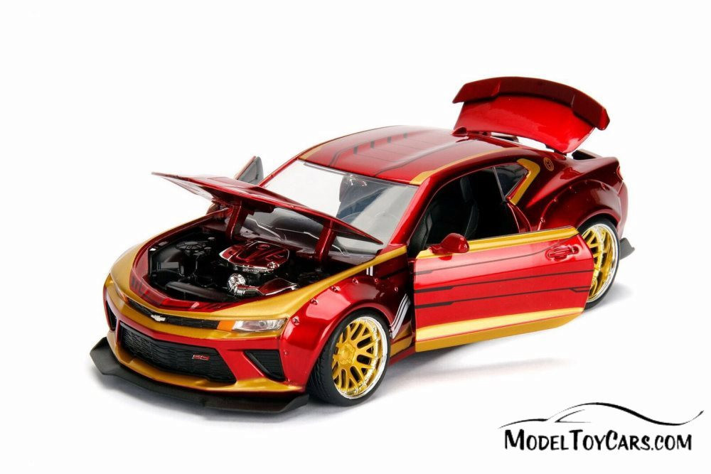 2016 Chevy Camaro SS with Iron Man Figure, Avengers - Jada 99724 - 1/24 Scale Diecast Model Toy Car