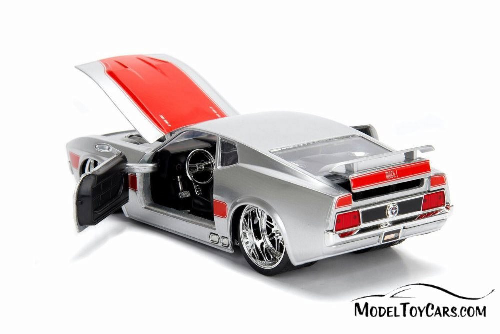1973 Ford Mustang Mach 1 Hard Top, Silver with red - Jada 99978DP1