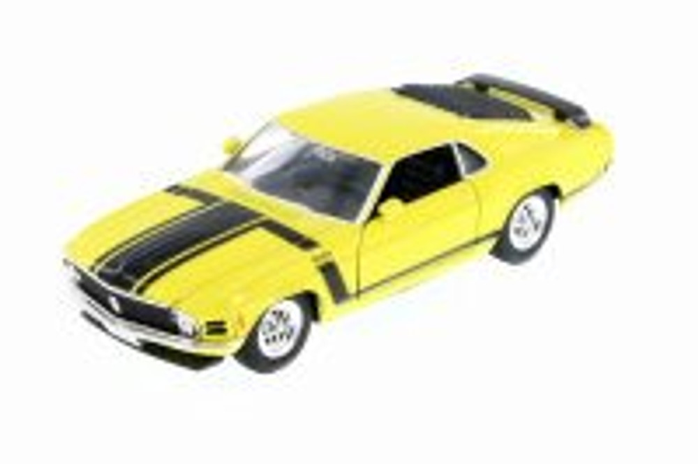 1970 Ford Mustang Boss 302 Hard Top, Yellow - Welly 22088WYL - 1/24 scale Diecast Model Toy Car