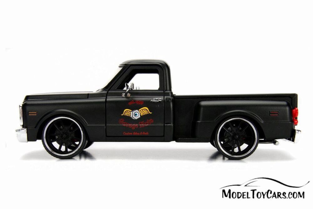 1969 Chevy C10 Stepside Pickup  Garage Nuts, Primer Black - Jada 99400DP1 - 1/24 scale Diecast Model Toy Car