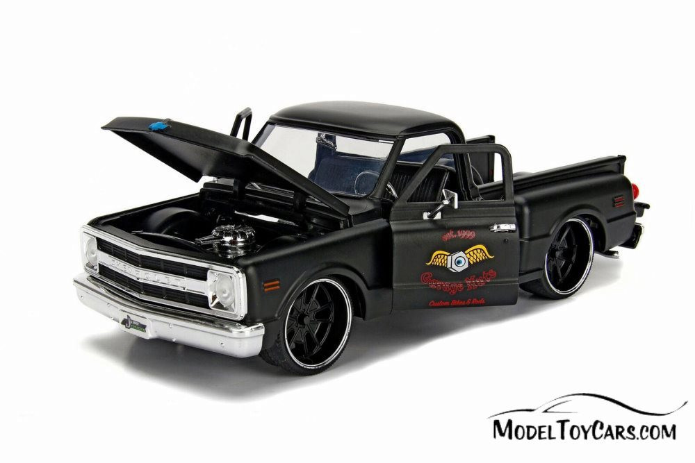 1969 Chevy C10 Stepside Pickup Garage Nuts, Primer Black - Jada