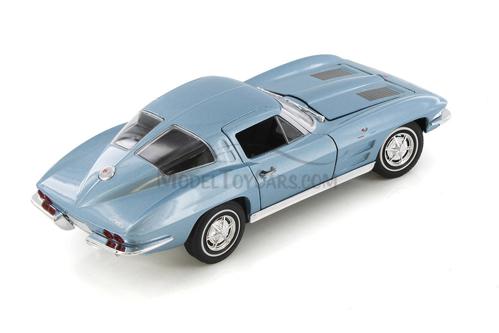 1963 Chevy Corvette Hard Top, Blue - Welly 24073/4D - 1/24 scale Diecast Model Toy Car