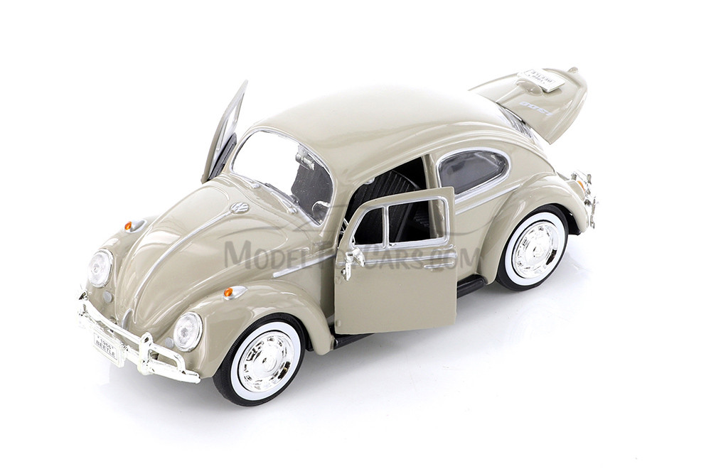 1966 Volkswagen Beetle Hard Top, Beige - Showcasts 73223W/BE - 1/24 scale Diecast Model Toy Car