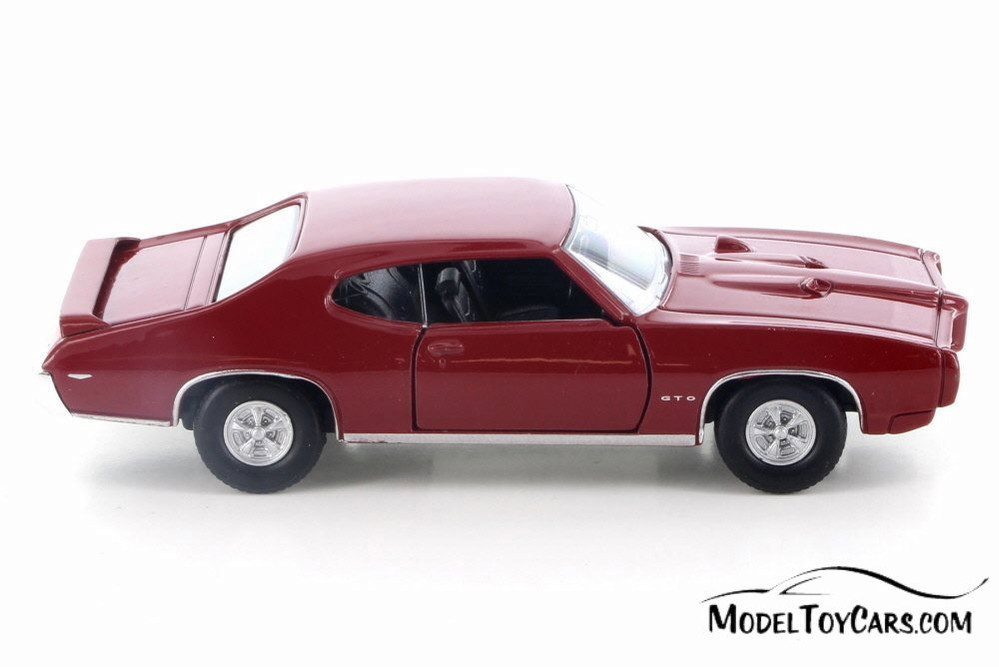 1969 Pontiac GTO, Red - Welly 43714D - 4.5" Diecast Model Toy Car