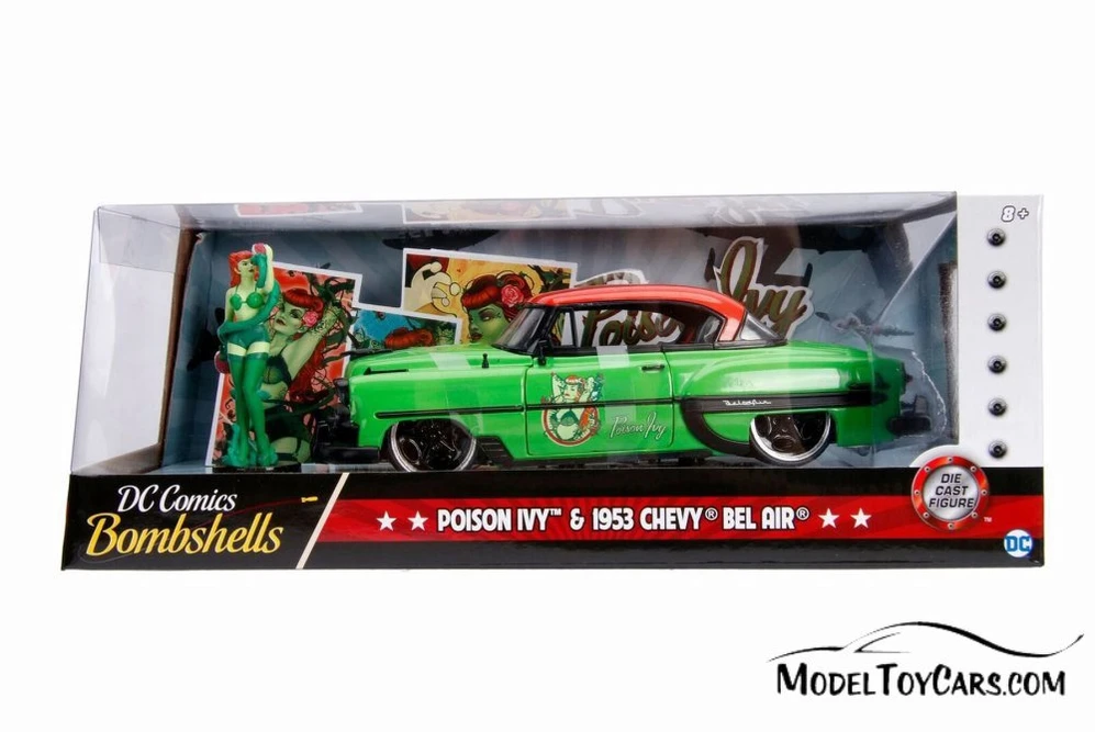 1953 Chevy Bel Air with Poison Ivy Figurine, Poison Ivy -  30455 - 1/24 scale Diecast Model Toy Car