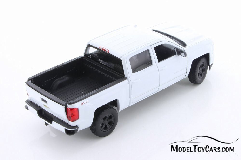 2017 Chevy Silverado Pickup Truck, White - Welly 24083WWT - 1/24 scale Diecast Model Toy Car