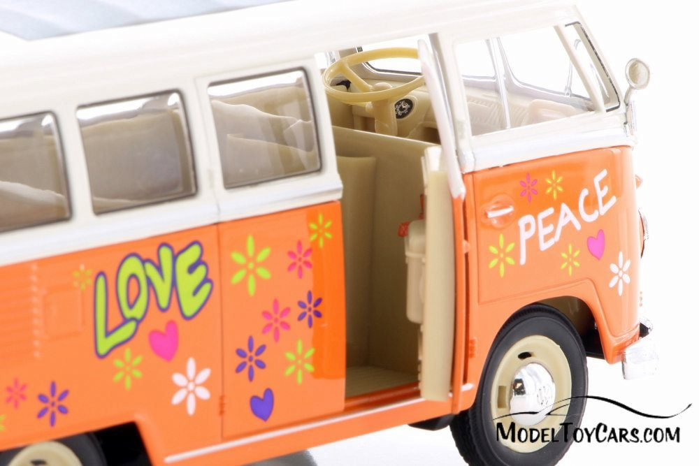 1963 Volkswagen Classical T1 Bus with Love/Peace Decals, Orange
