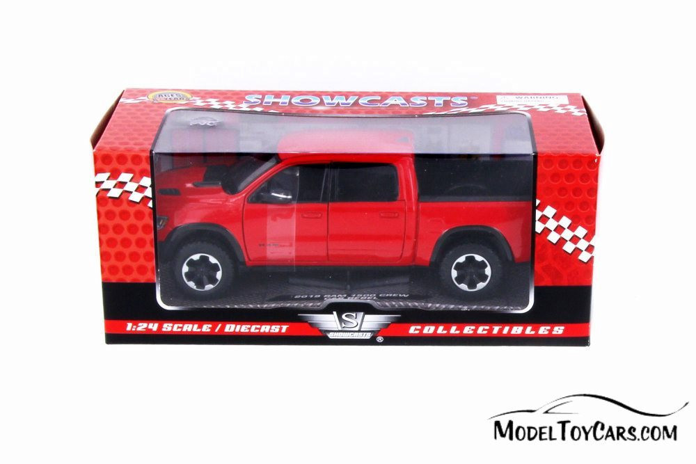 2019 Dodge Ram 1500 Crew Cab Rebel Pickup Truck, Red - Showcasts 79358R -  1/24 scale Diecast Car