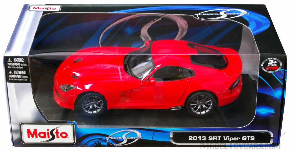 Voiture Miniature Dodge Viper SRT10 1/18 Maisto Rouge - Modèle Collection Occasion En Très Bon état