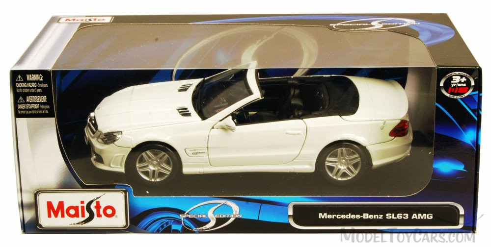 Mercedes-Benz SL63 AMG Convertible, White - Maisto 31168 - 1/18