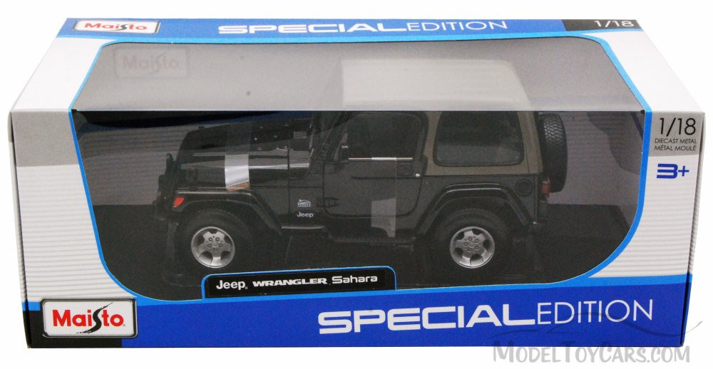 Jeep Wrangler Sahara, Black - Maisto 31662 - 1/18 Scale Diecast Model Toy  Car 