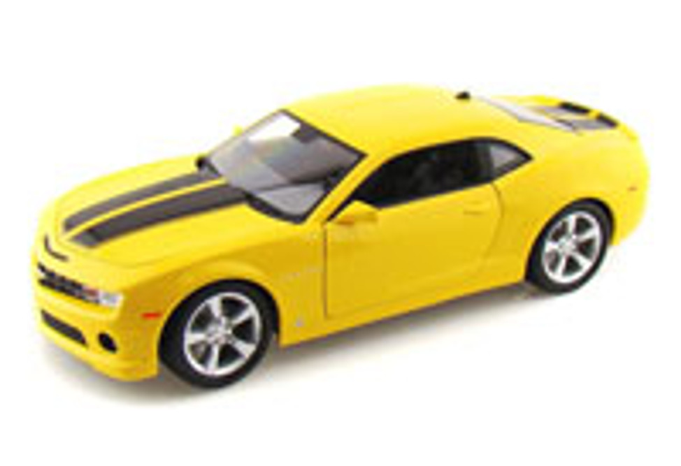 Chevy Camaro SS RS, Yellow w/ Black Stripes - Maisto 31173 - 1/18 Scale Diecast Model Toy Car