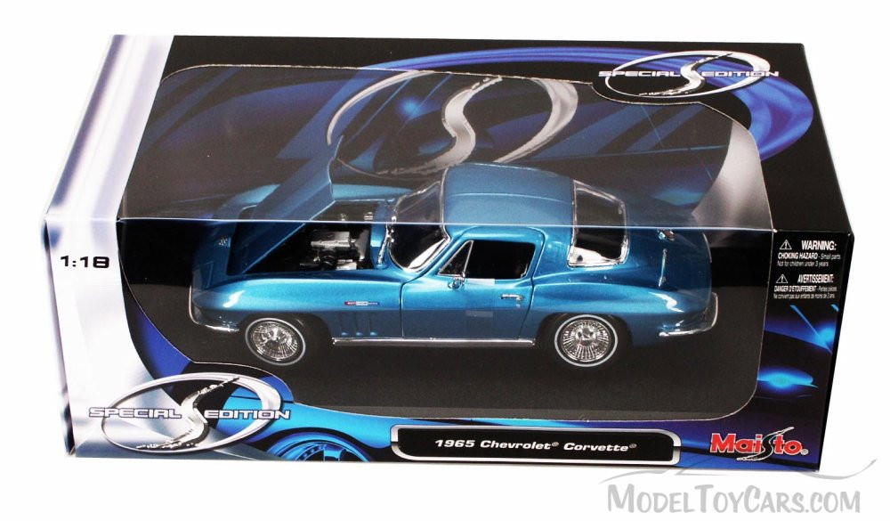 1965 Chevy Corvette, Blue - Maisto 31640 - 1/18 Scale Diecast Model Toy Car
