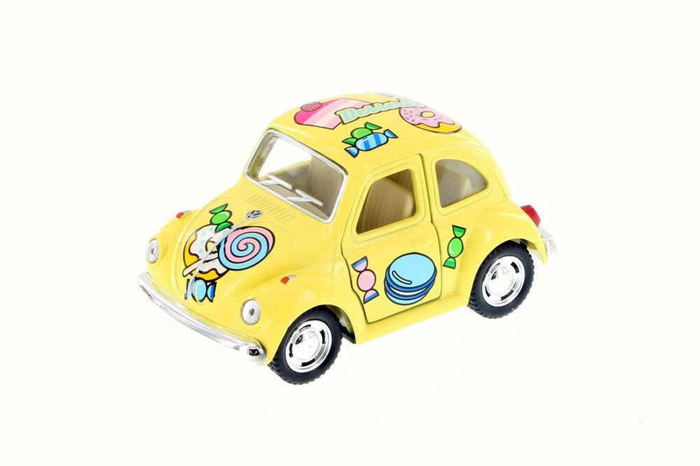 1967 Volkswagen Classic Beetle with Decals, Yellow -  4026DYF - 4"  Diecast Model Toy Car