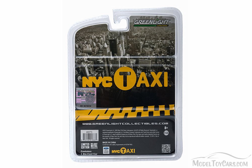 2011 Ford Crown Victoria NYC Taxi Cab, Yellow - Greenlight 29773 - 1/64 Scale Diecast Model Toy Car