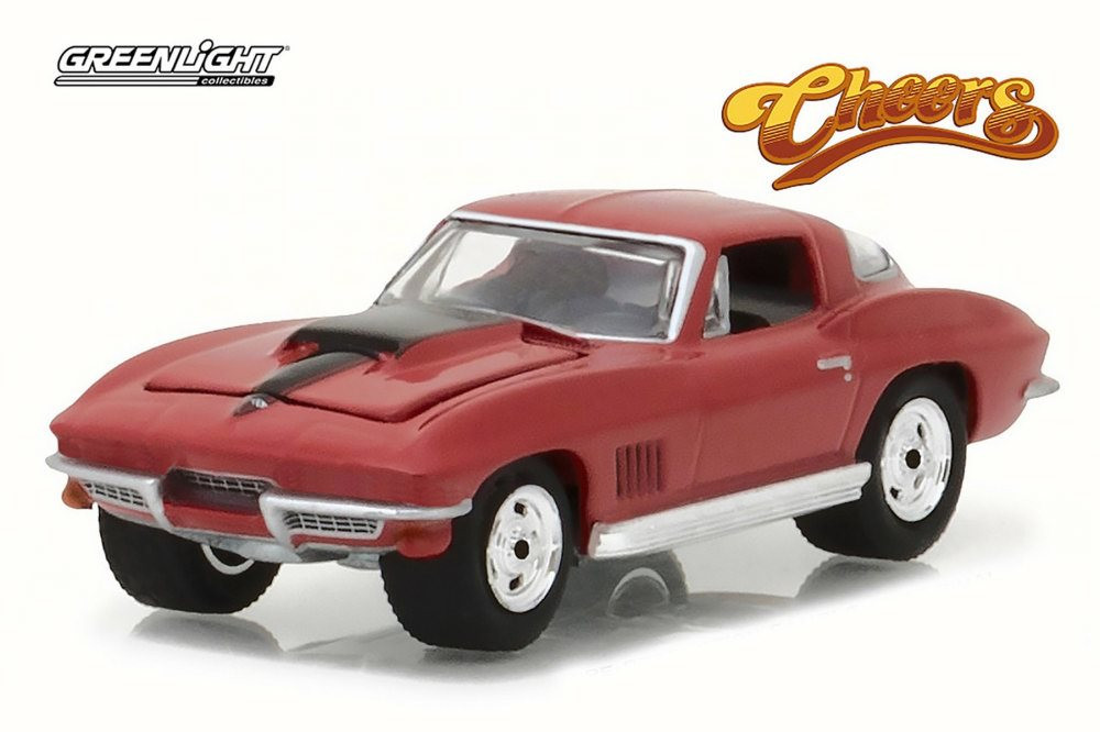 1967 Chevy Corvette Stingray, Cheers, Ruby Red - Greenlight 44770 - 1/64 Scale Diecast Model Toy Car