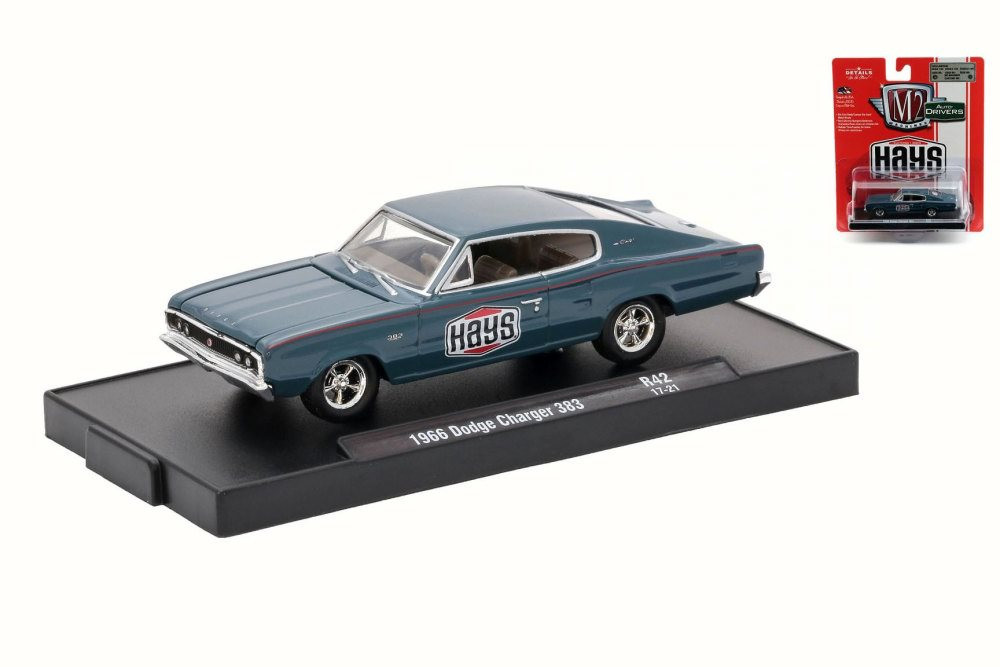 ミニカー 1966 Dodge Charger 383 1966 Dodge Charger 383, Hays, Blue - Castline M2 11228/42 - 1/64