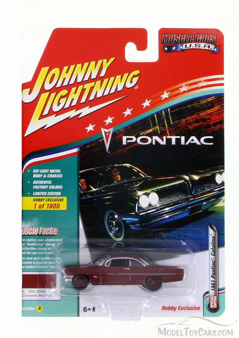 1961 Pontiac Catalina, Ruby Red - Round 2 JLSP008/24A - 1/64 Scale Diecast Model Toy Car