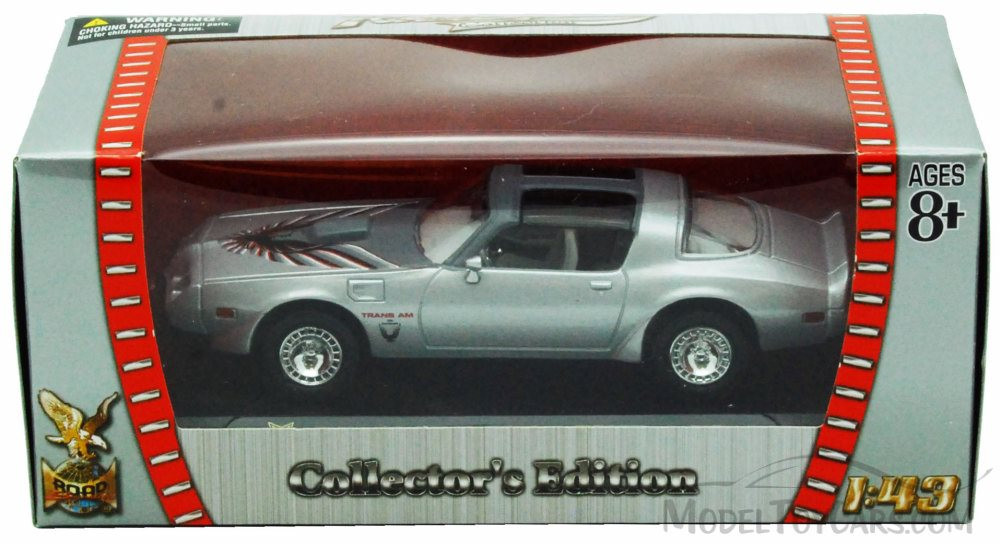 1979 Pontiac Firebird Trans Am T-Top, Silver - Yatming 94239 - 1/43 Scale Diecast Model Toy Car