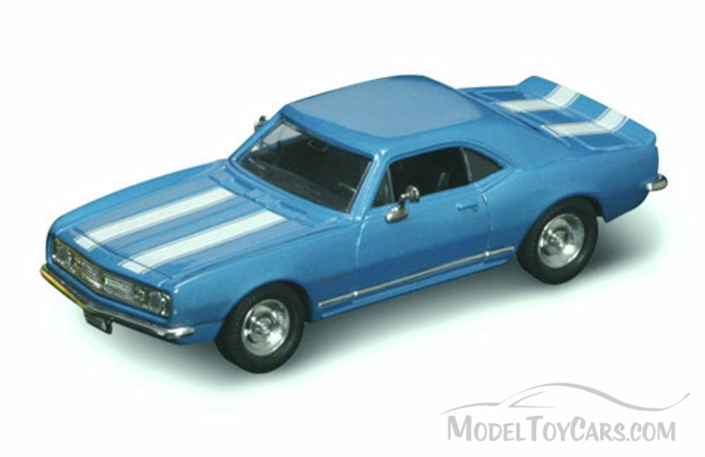 1967 Chevy Camaro Z28, Blue w/ Stripes - Yatming 94216 - 1/43 Scale Diecast Model Toy Car