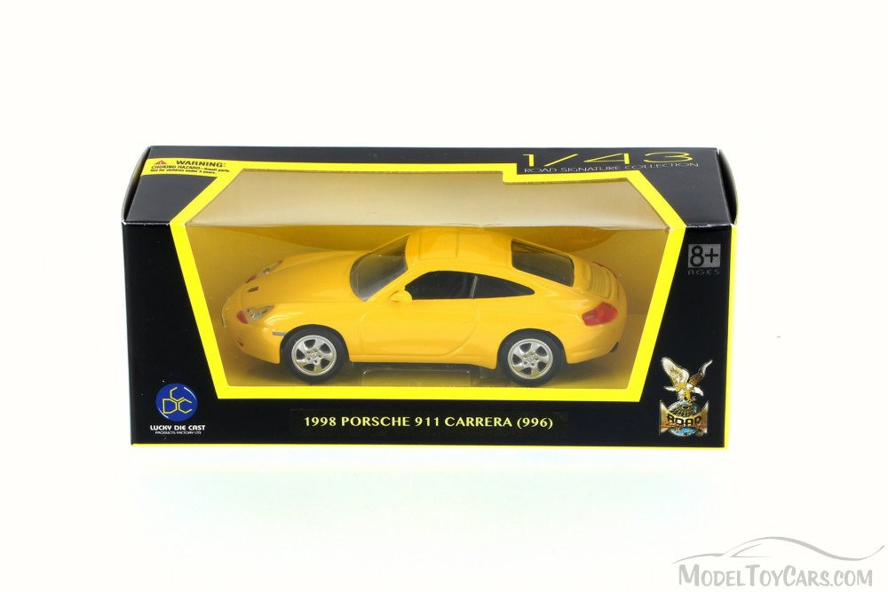 1998 Porsche 911 Carrera, Yellow - Road Signature 94221 - 1/43 Scale Diecast Model Toy Car