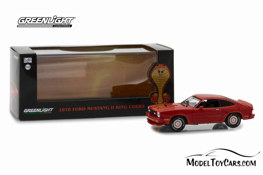 1978 Ford Mustang II King Cobra Hard Top, Red with Gold - Greenlight 86321 - 1/43 Scale Diecast Car