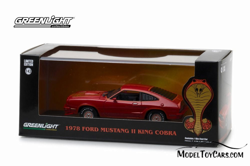 1978 Ford Mustang II King Cobra Hard Top, Red with Gold - Greenlight 86321 - 1/43 Scale Diecast Car
