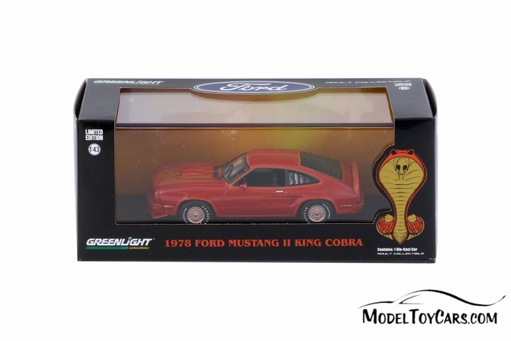1978 Ford Mustang II King Cobra Hard Top, Red with Gold - Greenlight 86321 - 1/43 Scale Diecast Car