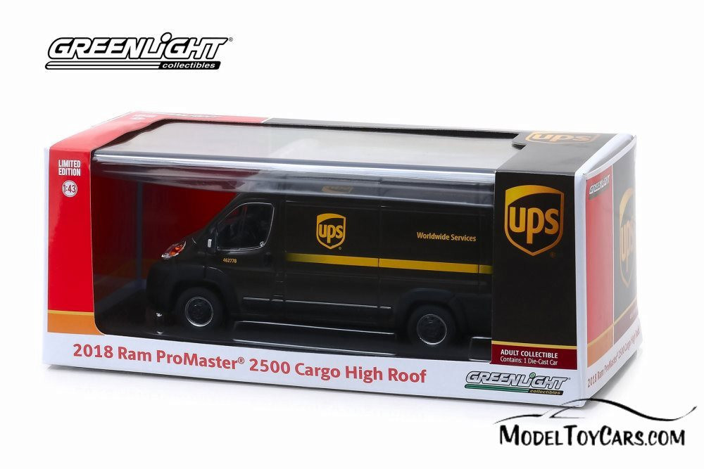 2018 Dodge Ram ProMaster 2500 Cargo Van(UPS) Worldwide Svc-86156 - 1/43 Scale Diecast Model Toy Car
